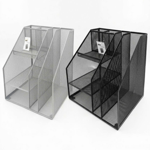 Kệ hồ sơ 2 ngăn lưới Toppoint HY17293A, Kệ rổ, Kệ đựng hồ sơ