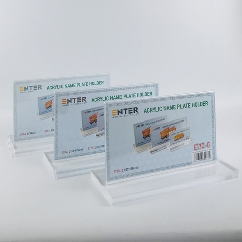 Kệ mica 2 mặt Enter E17C 23x13.5cm đế 25x10cm dày 15mm (10)