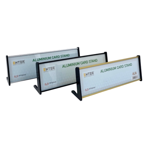 Kệ nhôm chức vụ 1 mặt Enter AL16 75x240mm, Biển chức danh, Bảng tên để bàn (20)