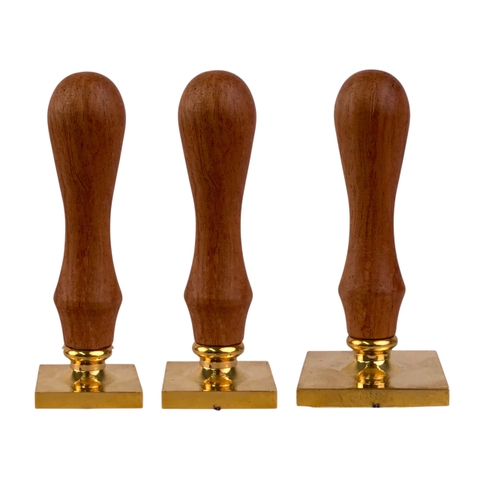 Phôi đồng 40x40mm / 30x30mm / 25.5x25.5mm cán gỗ, dấu cán đồng, dấu chấm mực