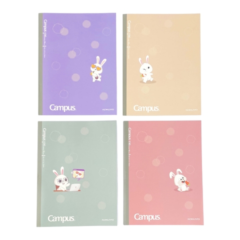Tập Campus Rabbit 96 trang 80gsm 4 ô ly dán gáy (10)