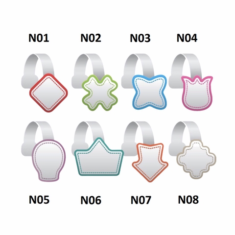 Wobbler nhựa WB-N01 / WB-N02 / WB-N03 / WB-N04 / WB-N05 / WB-N06 / WB-N07 / WB-N08 8cm dán formex 2mm (2,10)