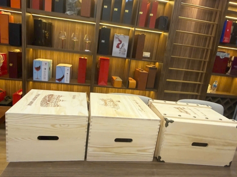 Hộp gỗ 6 chai đựng rượu vang