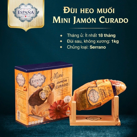 Đùi heo muối mini Jamón Curado 1Kg