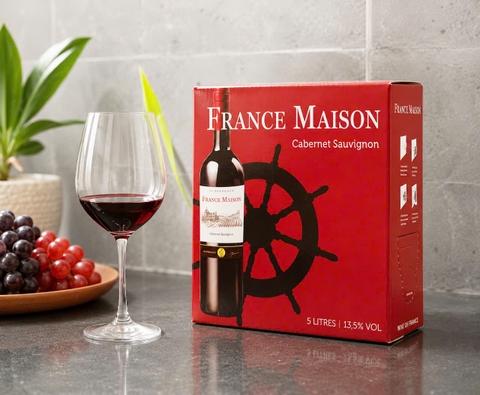 Rượu vang bịch 5l France Maison.