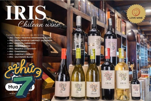 Rượu vang Chile Iris.