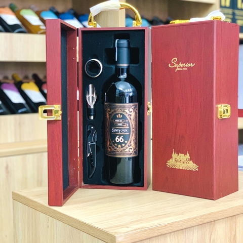Hộp 1 chai rượu vang ý Sixty Six