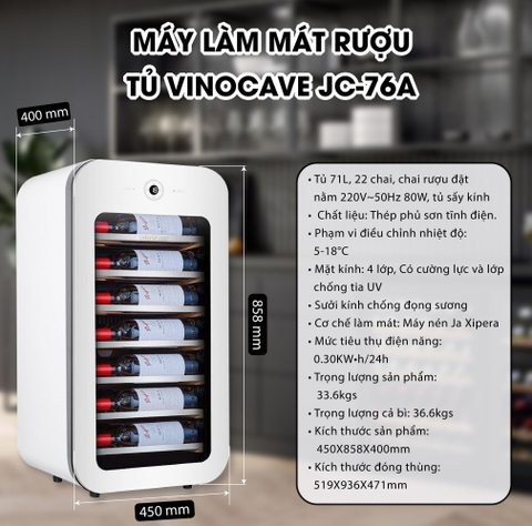 Tủ ướp vang VINOCAVE 22 chai