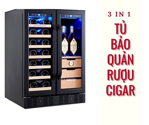 Tủ bảo quản rượu và xì gà 2 trong 1