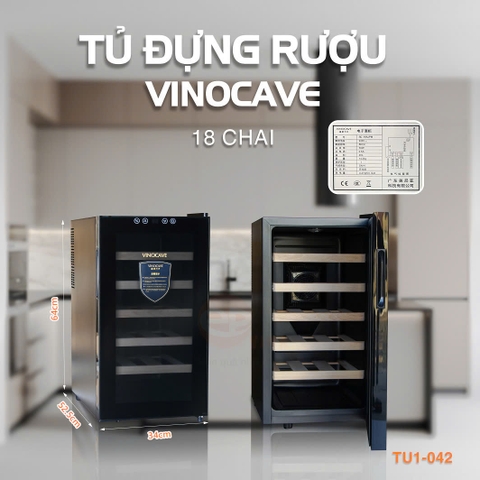 Tủ Vinocave SC-18AJPM (Giá gỗ, không sấy kính)	18 chai