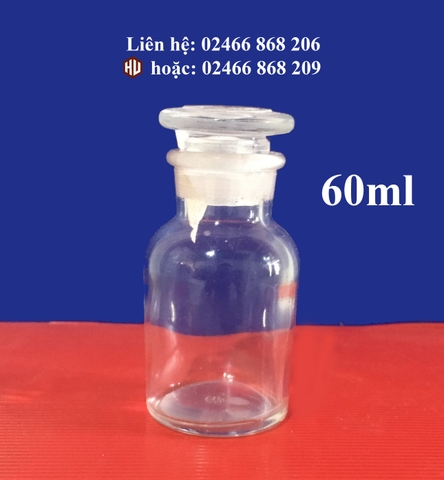 Chai thủy tinh đựng hóa chất trắng miệng rộng 60ml, 125ml, 250ml, 500ml, 1000ml, 2500ml, 5000ml, 10000ml