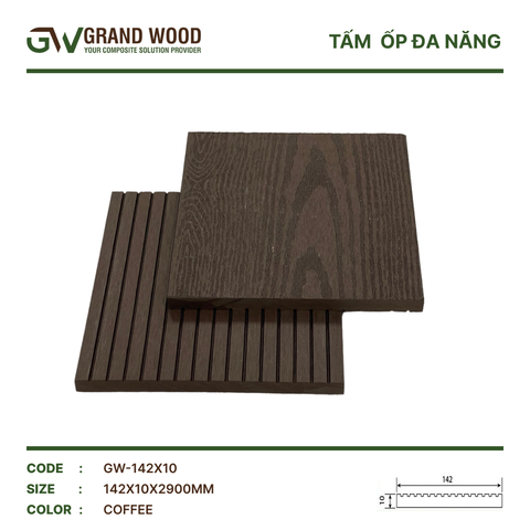 Tấm Ốp Đa Năng GW-142x10 Coffee