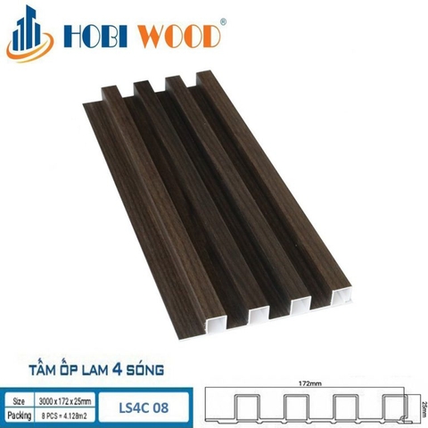 Lam Sóng Gỗ Nhựa HobiWood LS4C-08