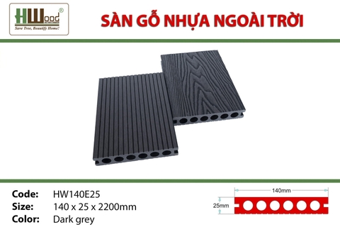 Sàn Gỗ Nhựa HWOOD HW140E25 Dark Grey