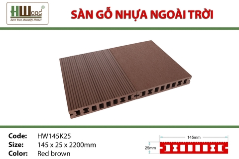 Sàn Gỗ Nhựa HWOOD HW145K25 Red Brown