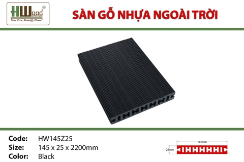 Sàn Gỗ Nhựa HWOOD HW145Z25 Black