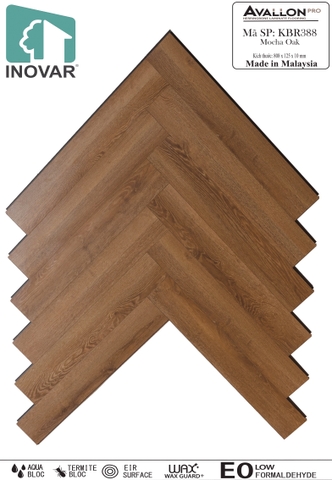 Sàn gỗ xương cá Inovar KBR388 Mocha Oak