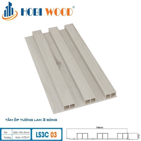 Lam Sóng Gỗ Nhựa HobiWood LS3C-03