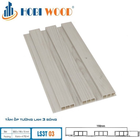 Lam Sóng Gỗ Nhựa HobiWood LS3T-03