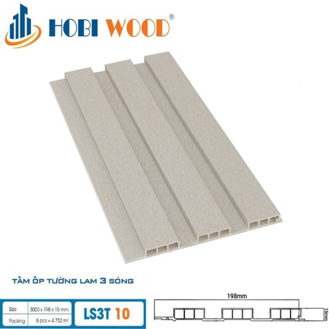 Lam Sóng Gỗ Nhựa HobiWood LS3T-10