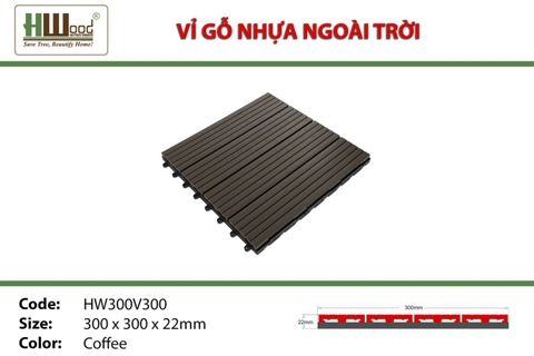 Vỉ Gỗ Nhựa HWOOD HW300V300 Coffee