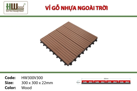 Vỉ Gỗ Nhựa HWOOD HW300V300 Wood