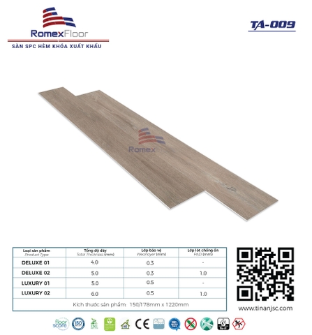 Sàn nhựa Romex Floor TA009