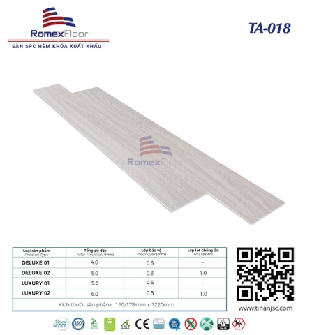 Sàn nhựa Romex Floor TA018