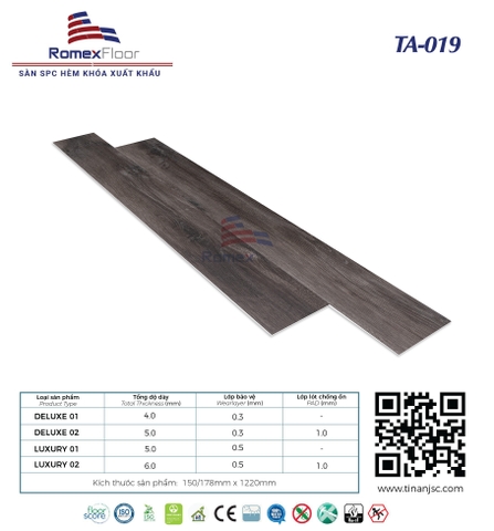 Sàn nhựa Romex Floor TA019