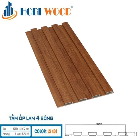 Lam Sóng Gỗ Nhựa HobiWood LS401