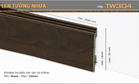 Len chân tường nhựa TW304