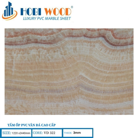 Tấm Ốp PVC Vân Đá Hobi Wood VD322