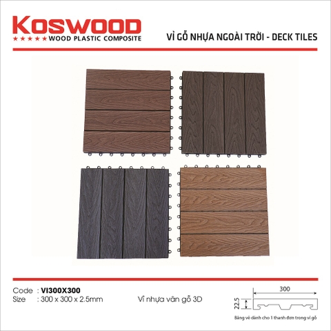 Vỉ gỗ nhựa Koswood VI300X300