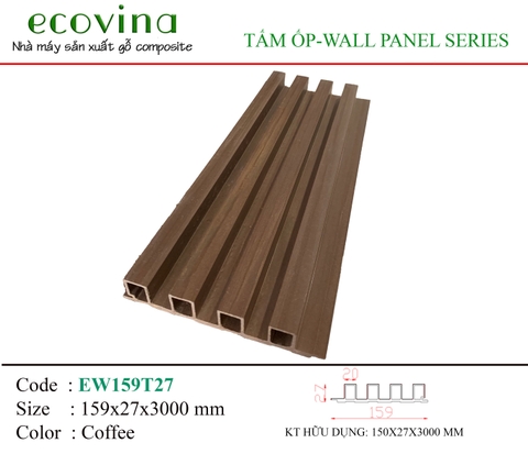 Tấm ốp 4 sóng cao Ecovina EW159T27 Coffee