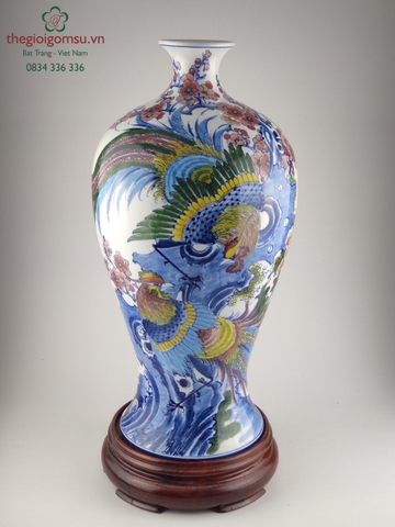 Mai bình tích lộc "Đôi Chim Phượng hoàng hoa đào"