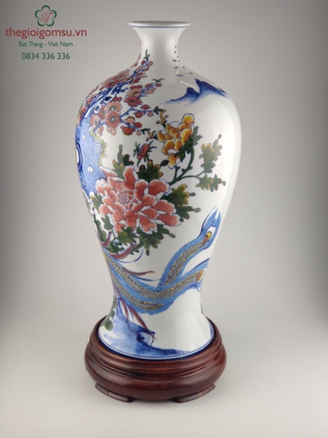 Mai bình tích lộc "Đôi Chim Phượng hoàng hoa đào"