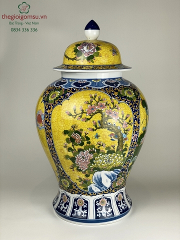 Chóe phong thủy vẽ tứ cảnh nền vàng đại cát