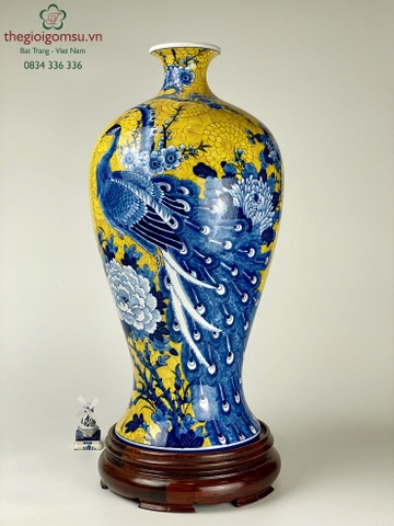 Mai bình tích lộc "Công thành danh toại" nền vàng đại cát