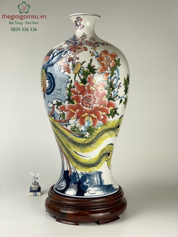 Mai bình tích lộc "Đôi Chim Phượng hoàng hoa đào" 2