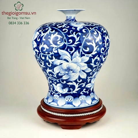 Mai Bình tích lộc Hoa sen dây xanh vuốt tay.