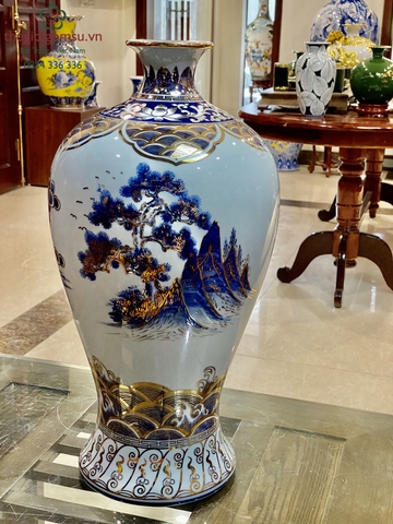 Mai Bình tích lộc "Thuận buồm xuôi gió" vẽ vàng 24K