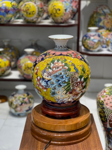 Bình hút Tài Lộc " Công Thành Danh Toại" Vẽ vàng kim nền vàng đại cát