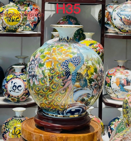 Bình hút Tài Lộc "Công Danh Phú Quý" Cao 35cm