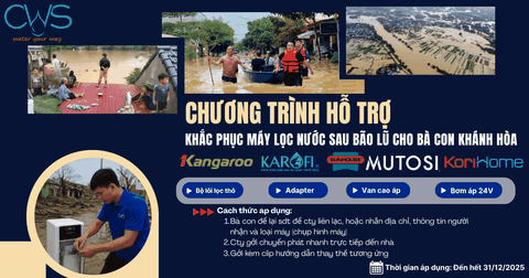 Chương Trình Khắc Phục Máy Lọc Nước Hư Hại Do Bão Lũ