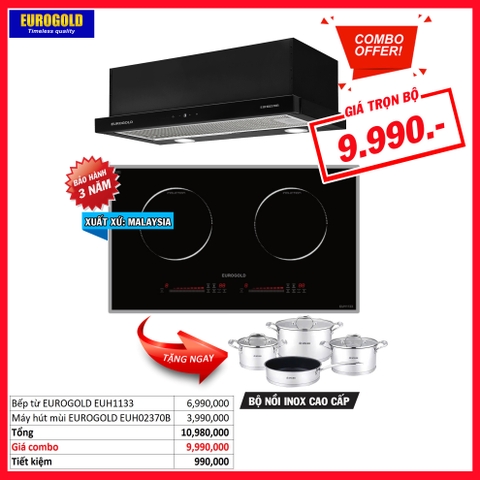 Combo 5: Bếp từ Eurogold EUH1133 và Máy hút mùi Eurogold EUH02370B