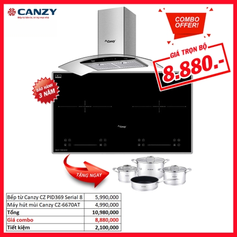 Combo tiết kiệm: Bếp từ Canzy CZ-PID369 Serial 8.0 Và Máy hút mùi Canzy CZ-6670AT
