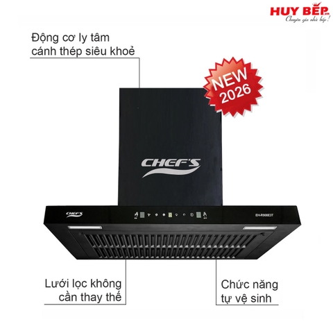 Máy hút mùi Chefs EH-R908E3T - Động cơ cánh thép - Tự vệ sinh