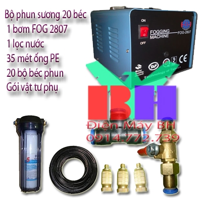 Bộ phun sương làm mát 20 béc phun, máy fog-2807