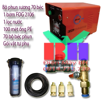 Hệ thống phun sương công nghiệp 70 béc phun