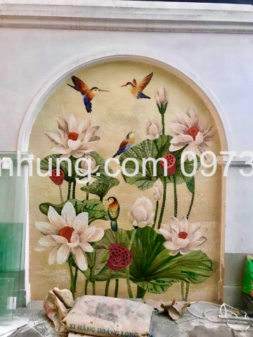 TRANH MOSAIC HOA SEN 01